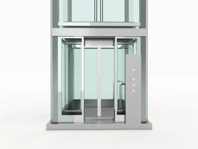 Elevator tall glass 3D model