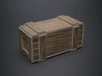 Destructible Wooden Box - Game Ready Low-poly 3D model