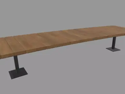 Low Poly Bench 014 Low-poly 3D model