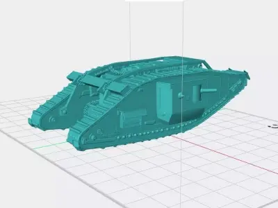 Tank STL File  Armored Vehicle 3D Print Model 3D print model