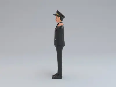 Airline Pilot captain Low-poly 3D model