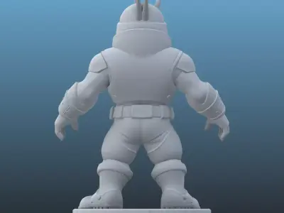 Stylized Space Hero - Chibi Warrior Mini 3D Print Model PM-111 3D print model