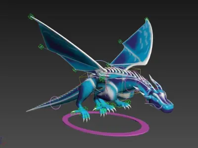 The constellation of the dragon 3D model Low-poly 3D model