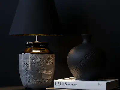  Eno Ceramic Skaro Cobble Shade Lamp Model, White 