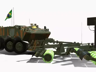 IVECO GUARANI 6X6 SPARK MINE ROLLER Low-poly 3D model