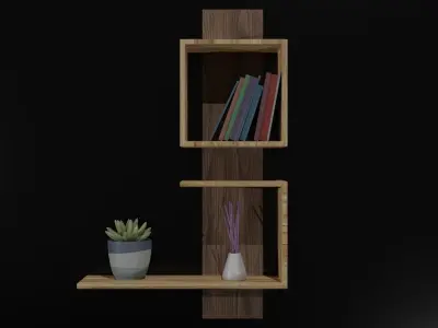 Modern shelves made in Blender Free 3D model