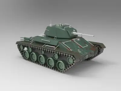 Ww2 old T80 Soviet Union 1943 Light Tank military tank 3D model