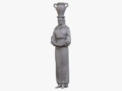 Woman with Jug on Head v2 3D model