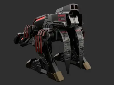 Sci-Fi Mecha Robot Low-poly 3D model