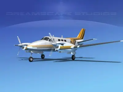 Beechcraft King Air C90 V08 3D model