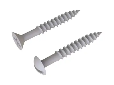 Wood Screws 3D Model 3D model