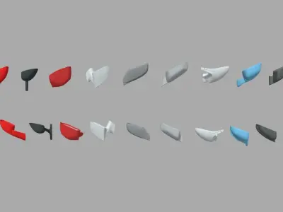 Car Side View Mirrors Pack Low-poly 3D model