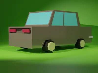 hiper lowpoly car Low-poly 3D model
