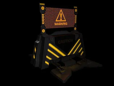 Sci-Fi Firewall - Game Ready Low Poly PBR 3D Model Low-poly 3D model