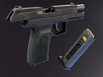 Udav SR2 Pistol Low-poly 3D model