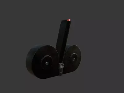 Twin feed Drum magazine Low-poly 3D model
