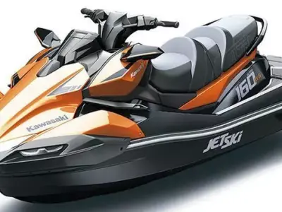 Kawasaki Jet Ski High-Performance Personal Watercraft Orange Low-poly 3D model
