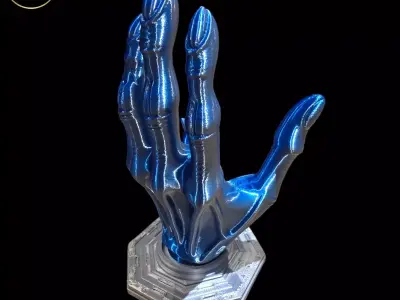 Alien Hand Controller Stand and Headphone Hanger Wall Mount Set 3D print model