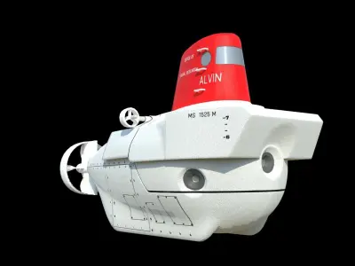 Alvin submarine Low-poly 3D model
