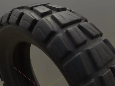 E-Scooter Rubber Tire with Procedural PBR Material Setup 3D model