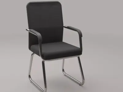 Black Office Chair Reception Chair Modern Office Furniture Free 3D model