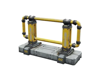 Scifi Hand Rail 01 3D model