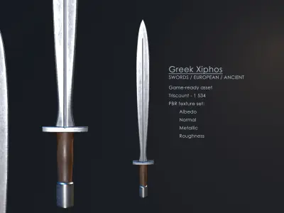 Greek Xiphos Low-poly 3D model