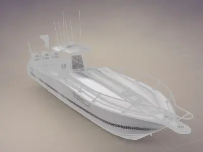 Boston Whaler Center Console Sport Fishing Boat Low-poly 3D model