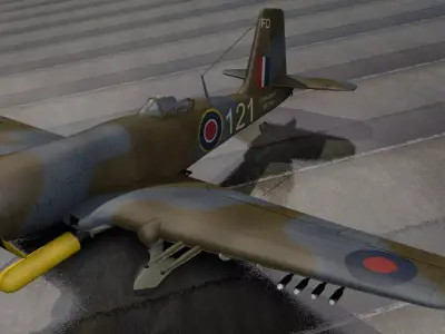 Blackburn B-37 Firebrand TF-5 3D model