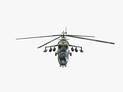 Low Poly Mil Mi-24 Low-poly 3D model