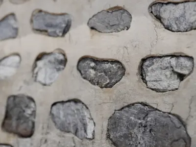 Korean style stone wall 3D model