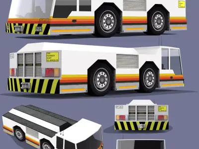 Airport Pushback Truck Low-poly 3D model