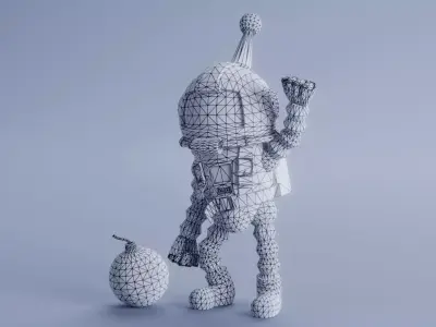 Atomic Bomberman Low-poly 3D model