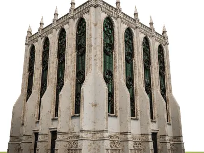 GOTHIC CASTLE BUILDING 6 Low-poly 3D model