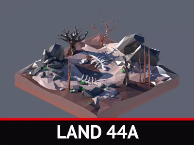 land 44A Low-poly 3D model