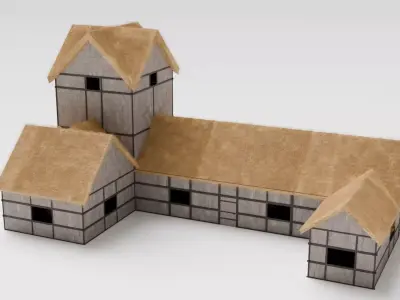 Medieval Inn Low-poly 3D model