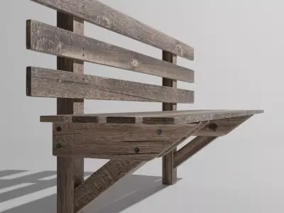 Wooden Bench Free 3D model buy