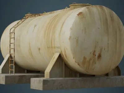 Industrial Gas Tank 5B Low-poly 3D model