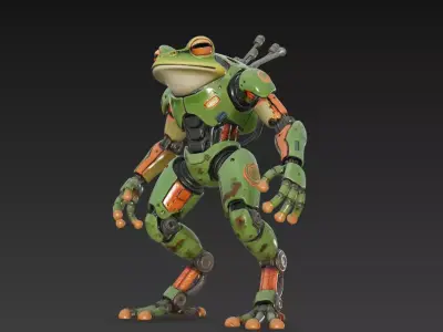 Cyber Frog Mk-II - Tactical Amphibian Mecha 3D Model 3D print model