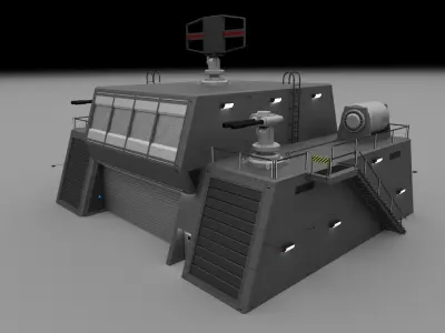 Futuristic Military Command Bunker 3D model