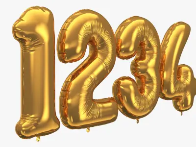 Number balloons 3D model