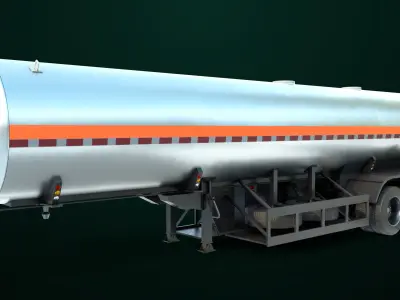 Gas Tank Trailer 04 For Heavy Truck All PBR Unity UE Textures Low-poly 3D model