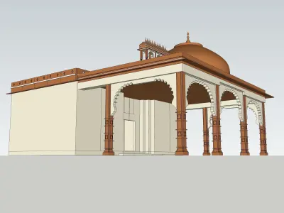 indian jodhpuri stone arch 3d modal 3D model