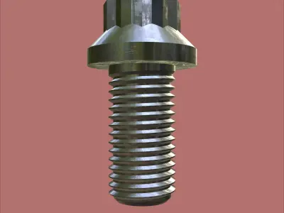 Steel Stained M10 12 Point Bolt 4K PBR 3D model