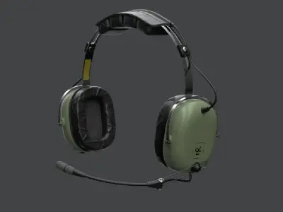 Pilots Headset Low-poly 3D model