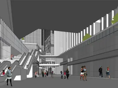 SU model of Liuxiandong headquarters commercial office building 3D model