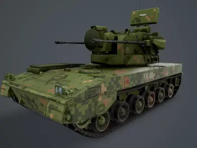 PGZ-09 SPAAG Chinese Low-poly 3D model