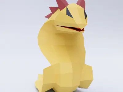 Snake fantasy 3d model Low-poly 3D model