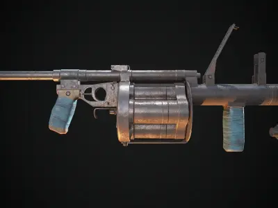 Grenade launcher Low-poly 3D model