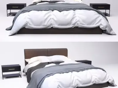 Bed design Free 3D model
